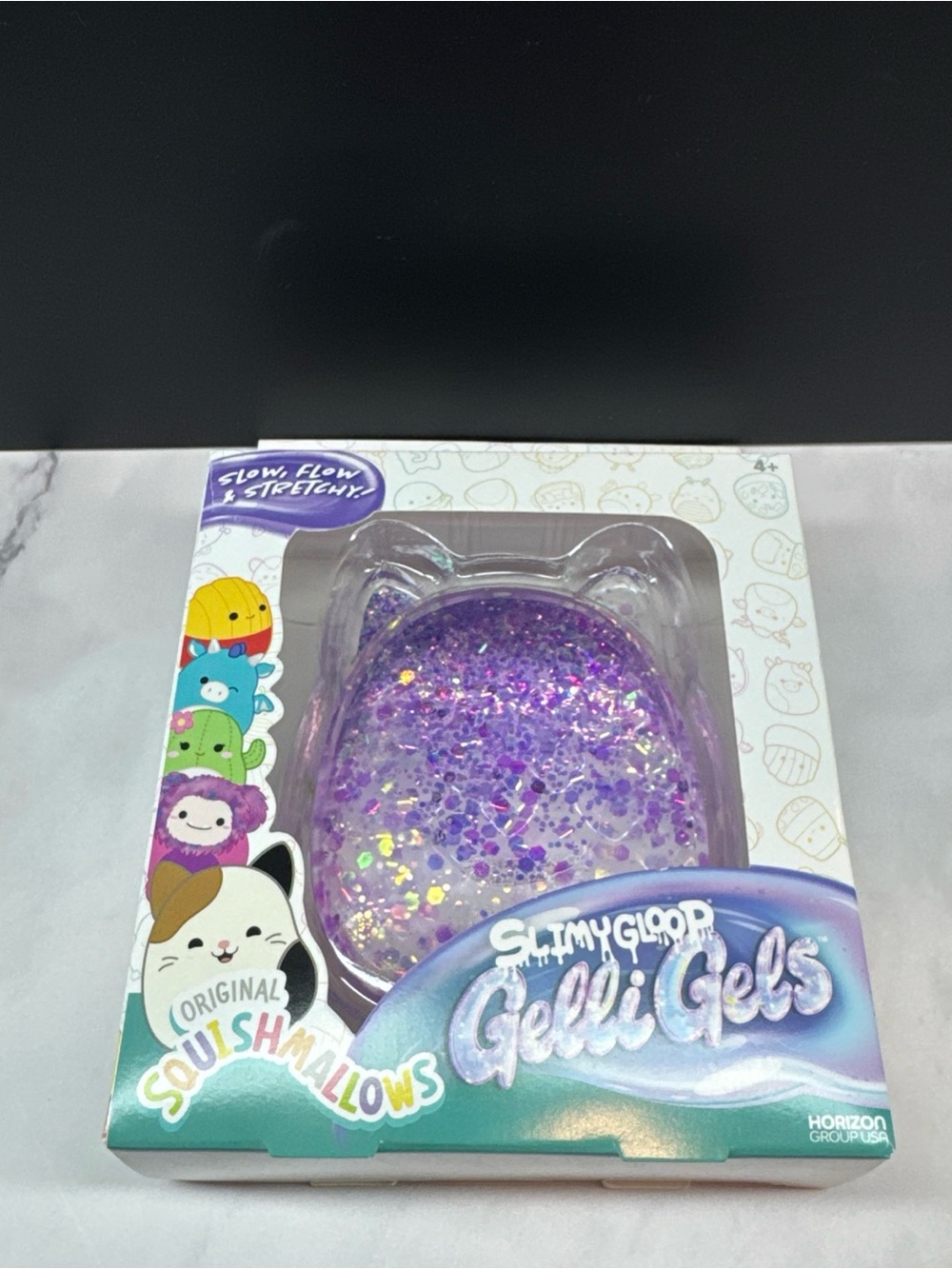 SQUISHMALLOWS GELLI GELS PURPLE CAT 3 INCH SQUISH TOY NIB